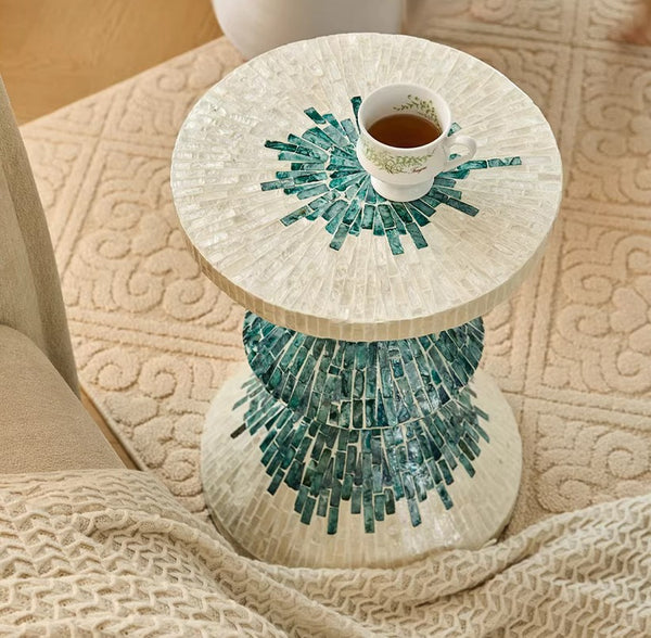 Bedside Small Side Table, Modern Side Table, Shell Small Sofa Side Table, Contemporary Bedside Table, Small End Table, Portable Casual Side Table, Creative Coffee Table, Contemporary Side Table-Paintingforhome