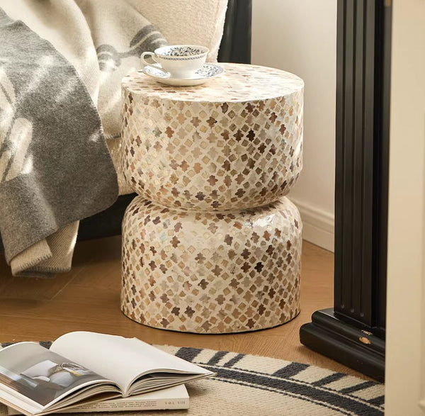 Elegant Small End Table, Modern Side Table, Contemporary Bedside Table, Bedside Small Side Table, Creative Coffee Table, Contemporary Side Table, Portable Casual Side Table, Shell Small Sofa Side Table-Paintingforhome
