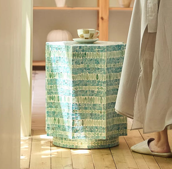 Shell Small Sofa Side Table, Contemporary Bedside Table, Bedside Small Side Table, Modern Side Table, Small End Table, Portable Casual Side Table, Creative Coffee Table, Contemporary Side Table-Paintingforhome