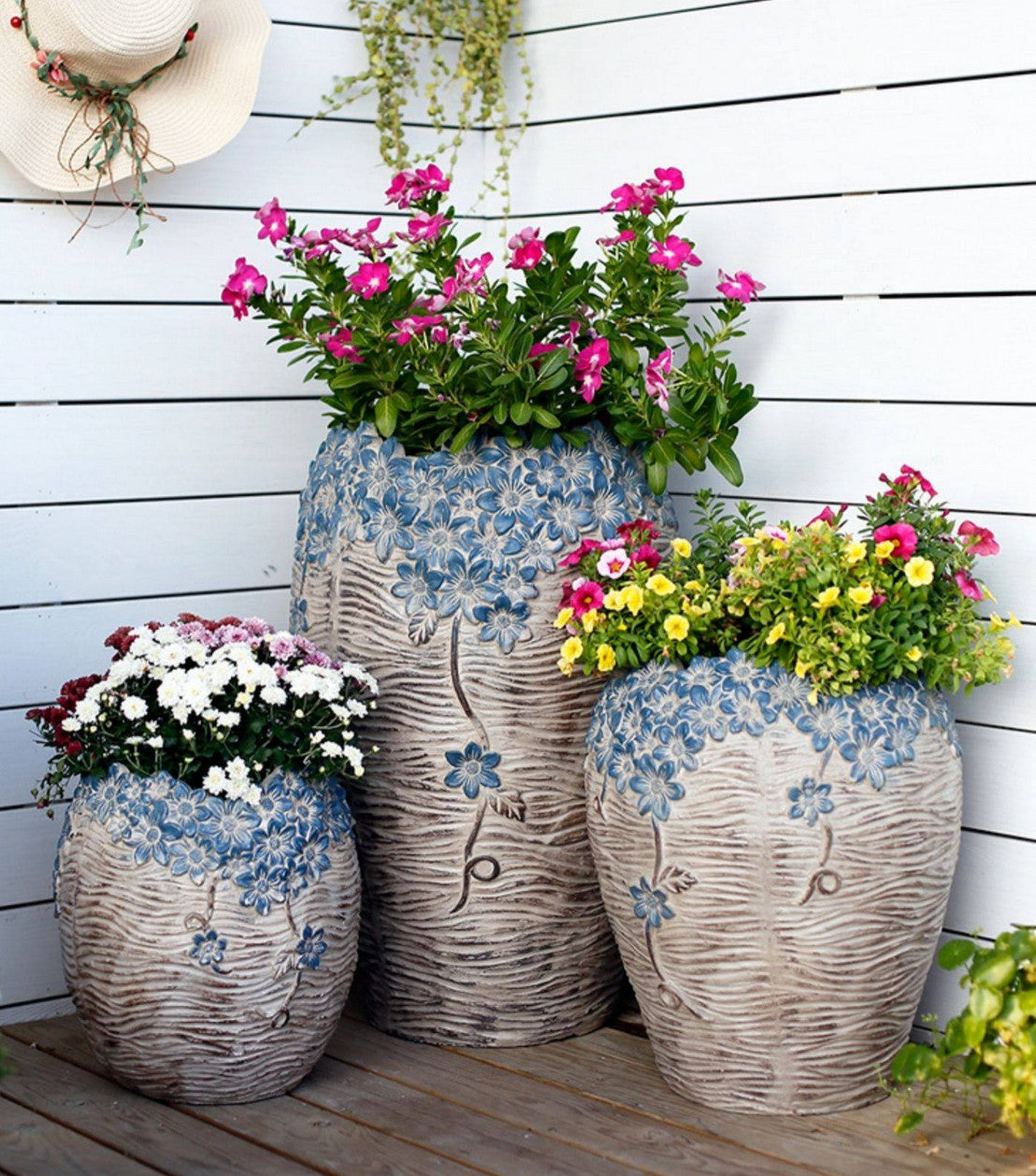 oversized outdoor plant pots Modern Outdoor Garden Flower Pots, Extra Large Garden Flower Planters, –  Paintingforhome