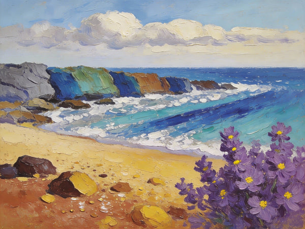 Small Wall Paintings, Seashore Beach Painting, Simple Painting Ideas, Landscape Canvas Paintings, On Canvas Small Paintings, Impasto Wall Art Paintings-Paintingforhome