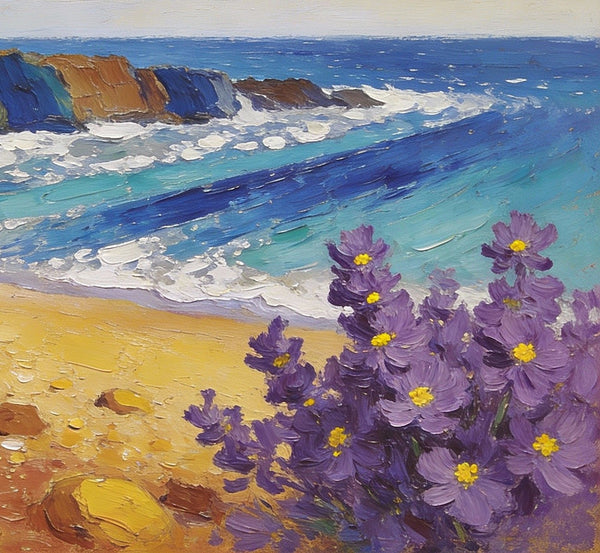 Small Wall Paintings, Seashore Beach Painting, Simple Painting Ideas, Landscape Canvas Paintings, On Canvas Small Paintings, Impasto Wall Art Paintings-Paintingforhome