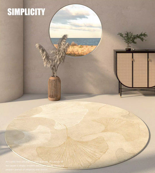 Entryway Round Rugs, Circular Modern Rugs under Coffee Table, Modern Round Rugs for Dining Room, Abstract Contemporary Round Rugs under Sofa-Paintingforhome