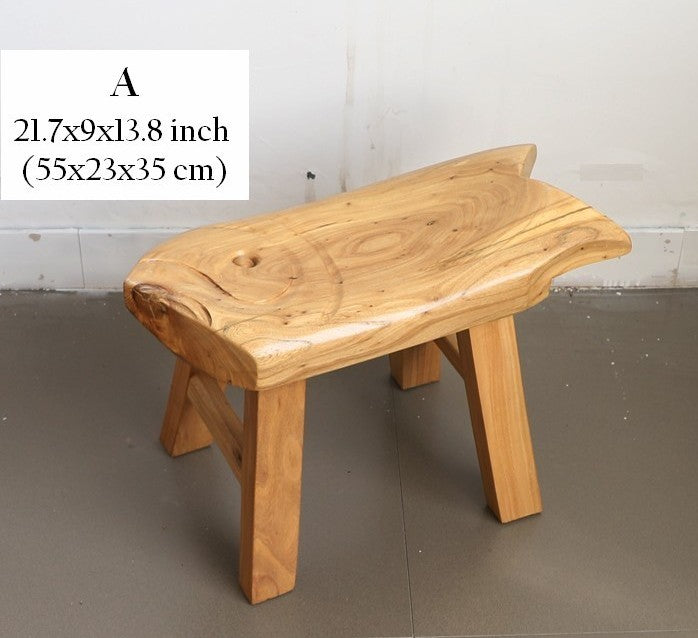 Children's Wooden Stool, Sofa Stool, Dining Table Stool, Handmade Solid Wood low Stool, Creative Shoe-changing Stool, Old Elm Wood Stool-Paintingforhome