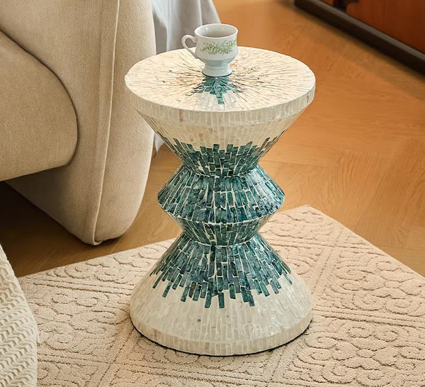 Bedside Small Side Table, Modern Side Table, Shell Small Sofa Side Table, Contemporary Bedside Table, Small End Table, Portable Casual Side Table, Creative Coffee Table, Contemporary Side Table-Paintingforhome
