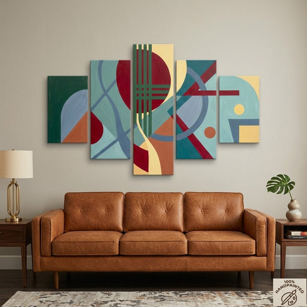 Geometric Modern Art, Hand Painted Acrylic Art, Contemporary Canvas Paintings, Colorful Abstract Paintings