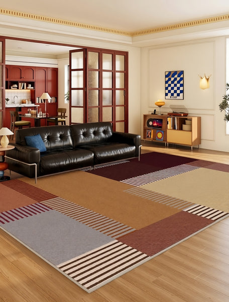 Abstract Contemporary Modern Rugs, Large Modern Rugs for Bedroom, Geometric Modern Rug Placement Ideas for Living Room