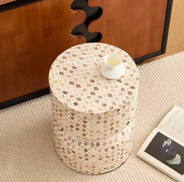 Elegant Small End Table, Modern Side Table, Contemporary Bedside Table, Bedside Small Side Table, Creative Coffee Table, Contemporary Side Table, Portable Casual Side Table, Shell Small Sofa Side Table-Paintingforhome
