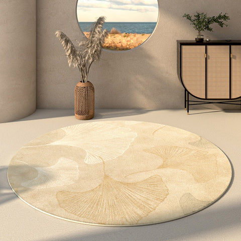Entryway Round Rugs, Circular Modern Rugs under Coffee Table, Modern Round Rugs for Dining Room, Abstract Contemporary Round Rugs under Sofa-Paintingforhome