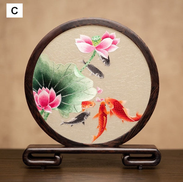 Exclusive Business Present Panda Embroidered Decor, Traditional Chinese Suzhou Embroidery Ornament, Premium Souvenir, Unique Birthday Gift-Paintingforhome