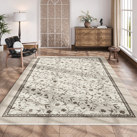 Unique Large Contemporary Floor Carpets for Living Room, Flower Pattern Modern Rugs in Bedroom, Modern Rugs for Sale, Dining Room Modern Rugs-Paintingforhome