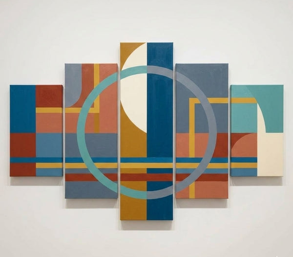 Bedroom Wall Art Paintings, Colorful Abstract Paintings, Geometric Modern Art, Hand Painted Acrylic Art