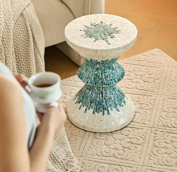 Bedside Small Side Table, Modern Side Table, Shell Small Sofa Side Table, Contemporary Bedside Table, Small End Table, Portable Casual Side Table, Creative Coffee Table, Contemporary Side Table-Paintingforhome