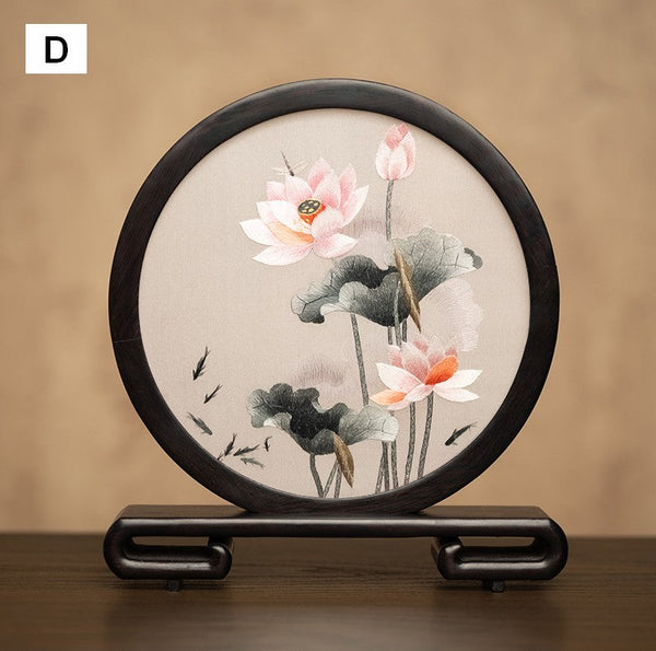 Exclusive Business Present Panda Embroidered Decor, Traditional Chinese Suzhou Embroidery Ornament, Premium Souvenir, Unique Birthday Gift-Paintingforhome