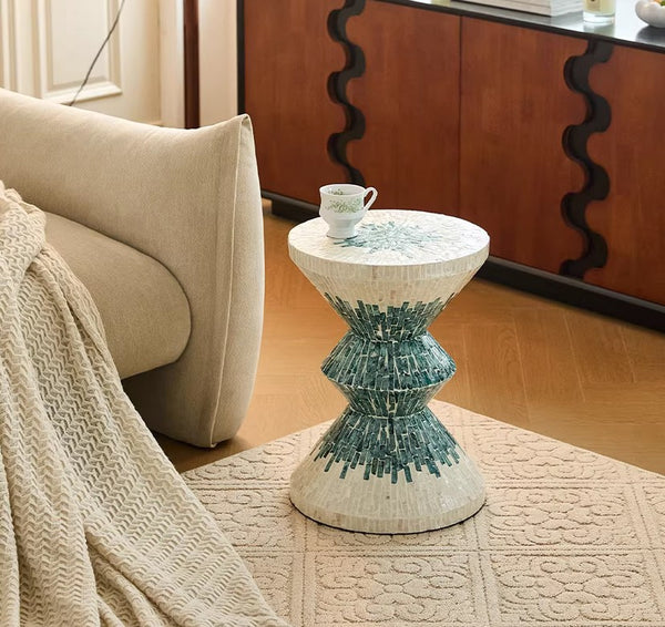 Bedside Small Side Table, Modern Side Table, Shell Small Sofa Side Table, Contemporary Bedside Table, Small End Table, Portable Casual Side Table, Creative Coffee Table, Contemporary Side Table-Paintingforhome