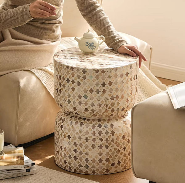 Elegant Small End Table, Modern Side Table, Contemporary Bedside Table, Bedside Small Side Table, Creative Coffee Table, Contemporary Side Table, Portable Casual Side Table, Shell Small Sofa Side Table-Paintingforhome