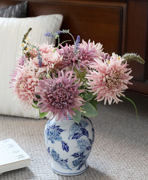 Porcelain Flower Vases, Centerpiece Ceramic Bouquet Vases, Handmade Flower Vase, Vintage Flower Vases on Dining Table-Paintingforhome