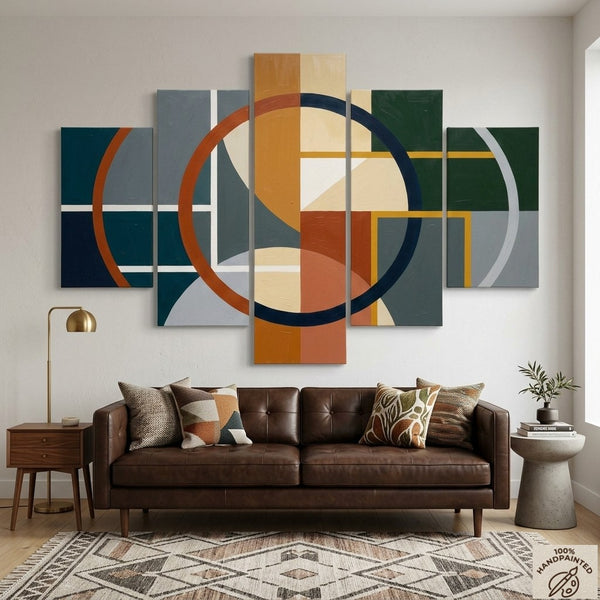 Hand Painted Acrylic Art, Living Room Wall Art Paintings, Geometric Modern Art, Colorful Abstract Paintings
