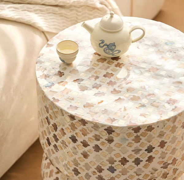 Elegant Small End Table, Modern Side Table, Contemporary Bedside Table, Bedside Small Side Table, Creative Coffee Table, Contemporary Side Table, Portable Casual Side Table, Shell Small Sofa Side Table-Paintingforhome