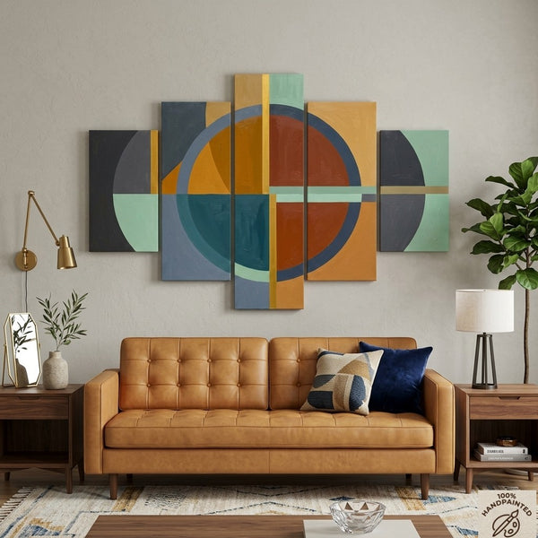 Bedroom Wall Art Paintings, Geometric Modern Art, Colorful Abstract Paintings, Hand Painted Acrylic Art