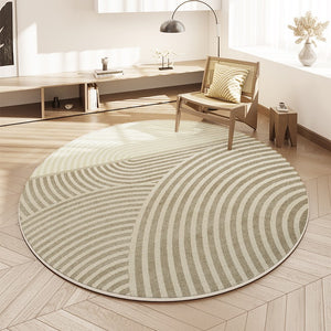 Contemporary Round Rugs Next to Bed, Modern Round Carpets for Dining Room, Washable Kitchen Runner Rugs, Bathroom Modern Rugs, Entryway Circular Rugs-Paintingforhome