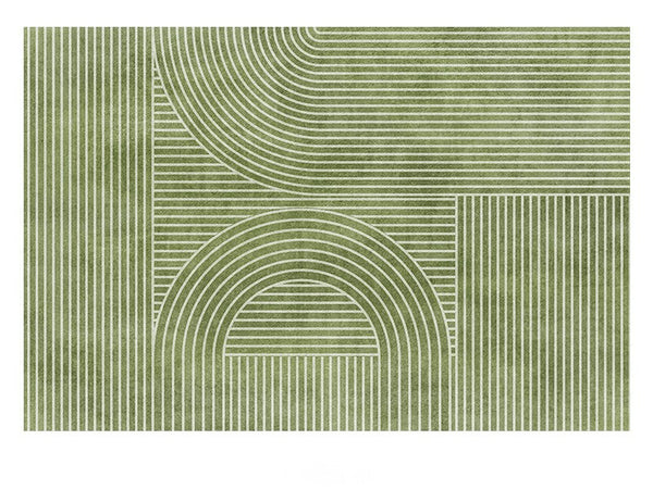 Modern Living Room Rugs, Green Thick Soft Modern Rugs for Living Room, Dining Room Modern Rugs, Contemporary Rugs for Bedroom-Paintingforhome