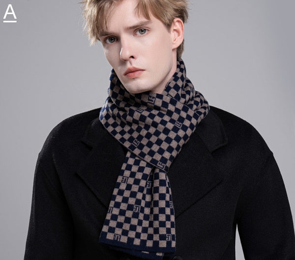 Business Formal Men Scarf Styles, Men's Winter Scarf, Wool Scarf for Gentleman, Thick Wool Scarf, Casual Scarf Men, Men's Wool Scarf Winter, Fashion Scarf-Paintingforhome