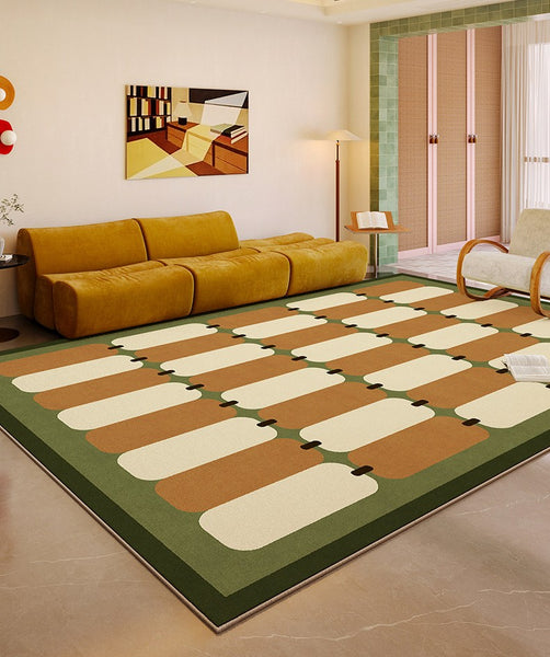 Abstract Modern Rugs for Bedroom, Contemporary Modern Rugs for Living Room, Geometric Area Rugs for Bedroom, Colorful Modern Rugs-Paintingforhome