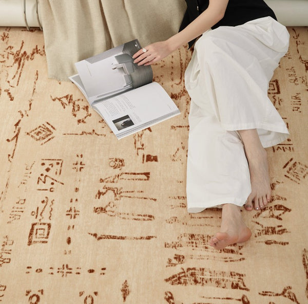 Geometric Contemporary Rugs, Abstract Contemporary Modern Rugs for Dining Room, Mid Century Modern Rugs for Living Room-Paintingforhome