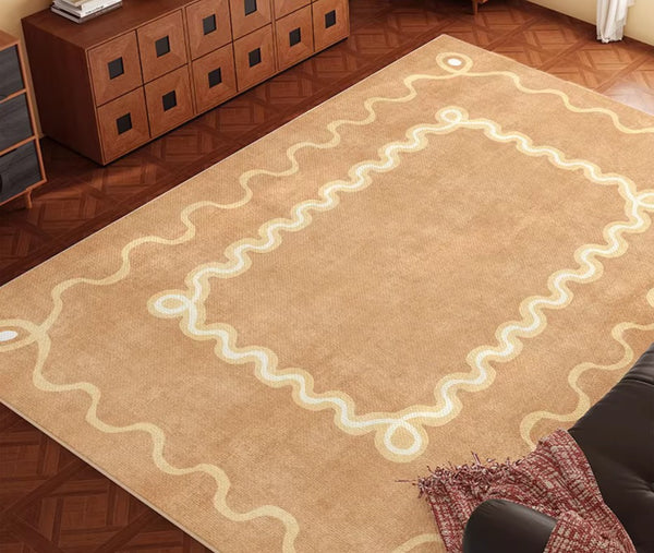 Large Modern Rugs for Living Room, Bedroom Modern Rugs, Dining Room Geometric Modern Rugs, Cream Color Contemporary Modern Rugs-Paintingforhome