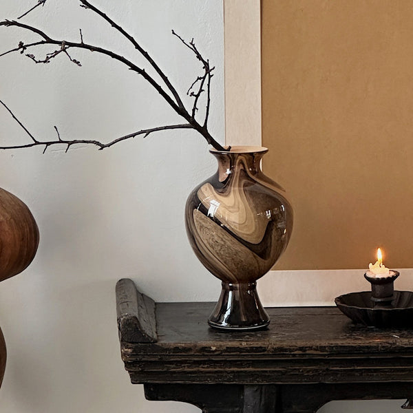 Vintage Glass Flower Vases, Water Holding Flower Vases, Handmade Glass Bud Vases, Flower Vases on Table-Paintingforhome