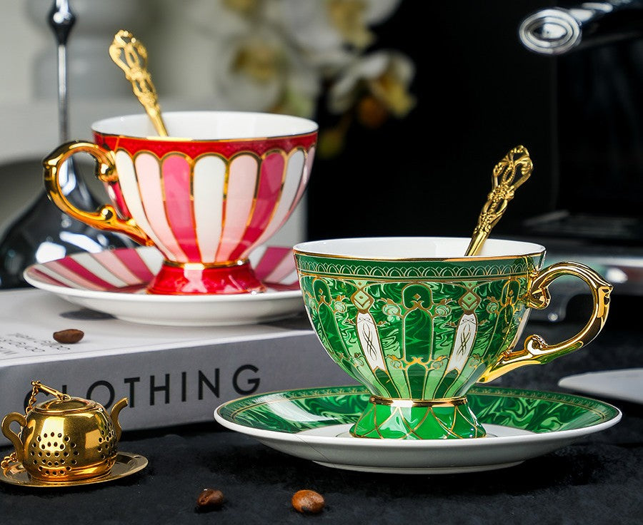 Beautiful British Tea Cup With Saucer As Birthday Gift, Lovely Ceramic Tea Set Present