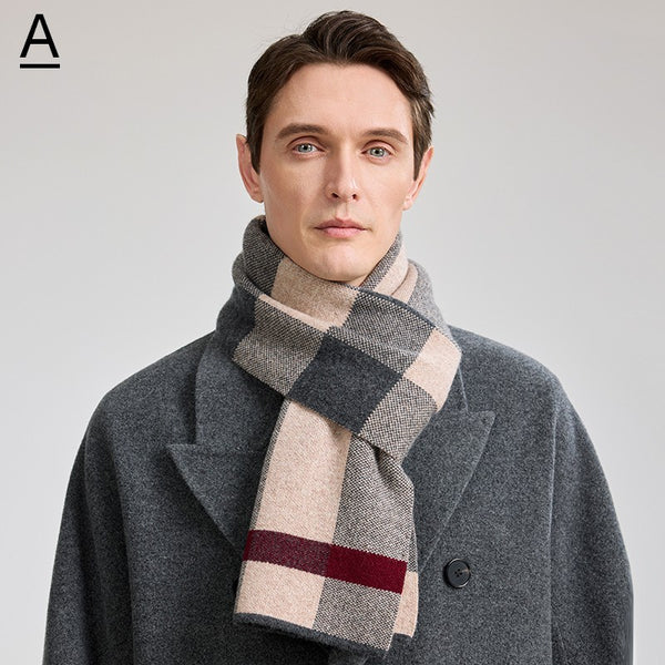 Modern Fashion Scarf, Thick Wool Scarf, Formal Men Scarf Styles, Casual Scarf Men, Men's Winter Scarf, Men's Wool Scarf Winter, Business Wool Scarf for Gentleman-Paintingforhome