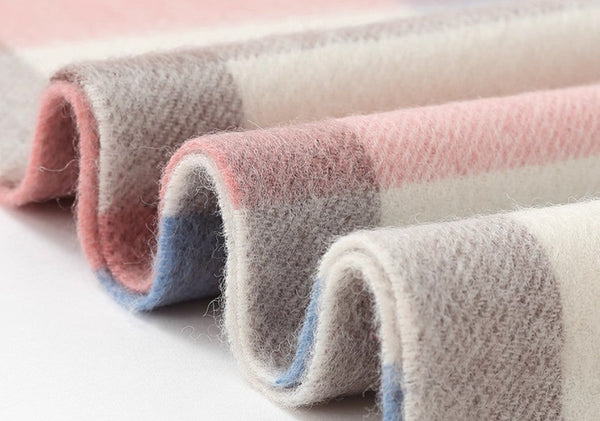 Large Wool Scarf, Soft Wool Scarf for Women, Checkered Fashion Scarf, Winter Shawl, Elegant Shawl, Warm Cape, Gifts for Her, Evening Wrap, Christmas Gift-Paintingforhome