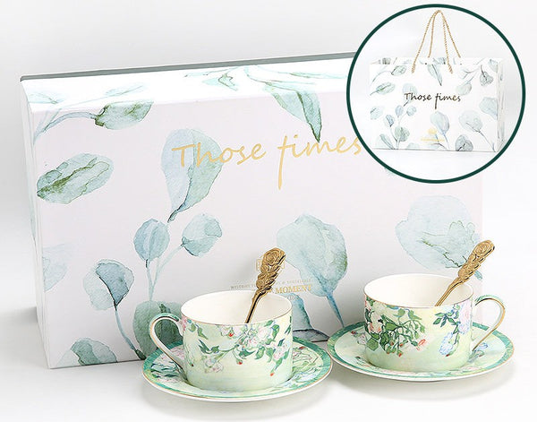 Luxury Tea Cup Set, Elegant Coffee Cup, Porcelain Tea Saucer, Ceramic Tea Cup Set, British Tea Cup Set-Paintingforhome