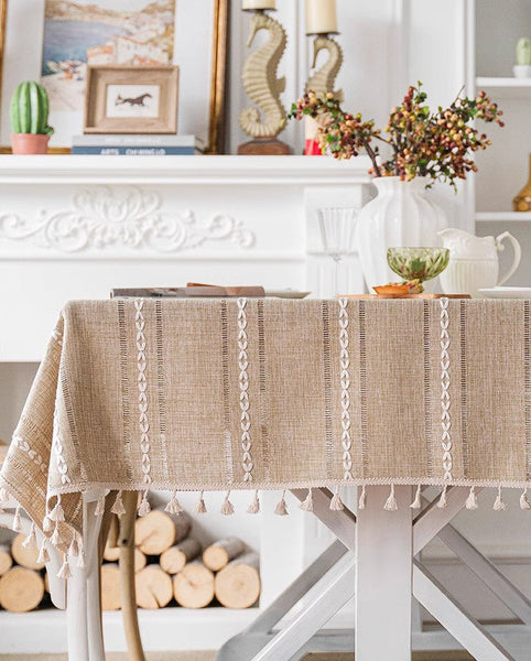 Modern Rectangular Table Cloth for Dining Room Table, Linen Square Tablecloth for Kitchen, Extra Large Table Covers for Sale-Paintingforhome