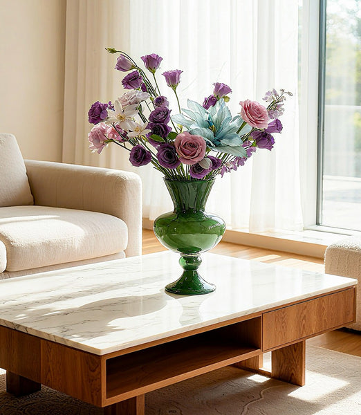 Contemporary Vase for Modern Home Decor, Unique Modern Glass Vase, Modern Glass Flower Vases, Handmade Liuli Vases, Centerpiece Vases on Table-Paintingforhome