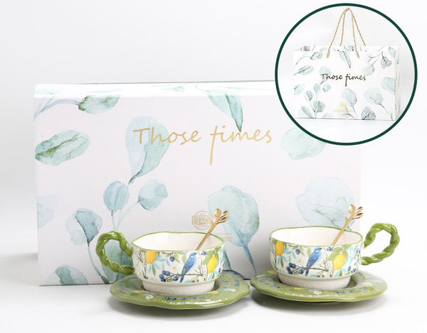 Porcelain Tea Cup and Saucer Set, Ceramic Coffee Cups in Gift Box, British Afternoon Tea Cups Tea Cup and Saucer Set-Paintingforhome