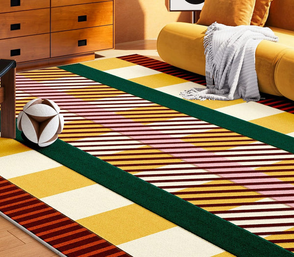 Contemporary Modern Rugs for Bedroom, Colorful Abstract Modern Area Rugs for Dining Room, Large Geometric Rugs for Living Room