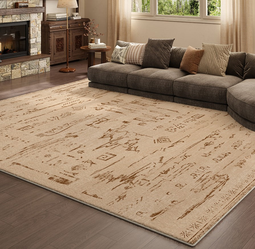 Geometric Contemporary Rugs, Abstract Contemporary Modern Rugs for Dining Room, Mid Century Modern Rugs for Living Room-Paintingforhome