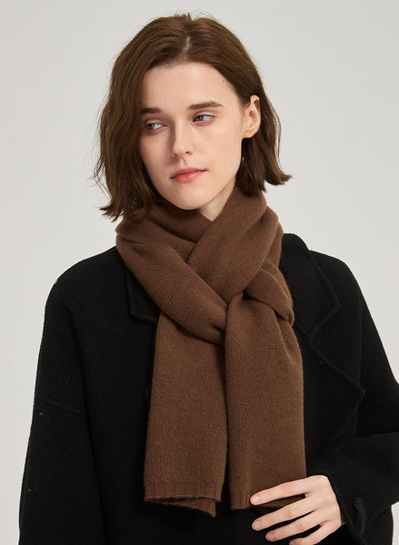 Casual Scarf for Women, Birthday Gift for Girl, Brown Soft Cashmere Scarf for Women, Modern Wool Scarf for Women, Cold Weather Scarves, Winter Wool Scarf