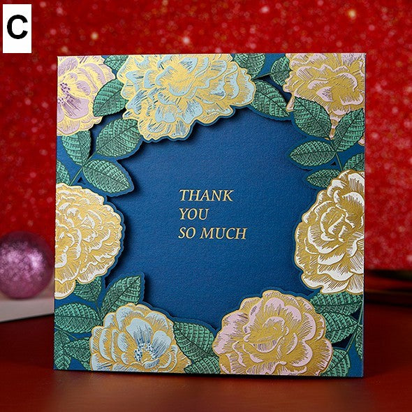 Blue Flower Greeting Cards, Beautiful Greeting Cards to Friends, Creative Birthday Greeting Card, Original Handmade Greeting Cards-Paintingforhome