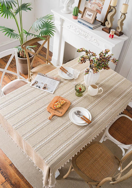 Modern Rectangular Table Cloth for Dining Room Table, Linen Square Tablecloth for Kitchen, Extra Large Table Covers for Sale-Paintingforhome