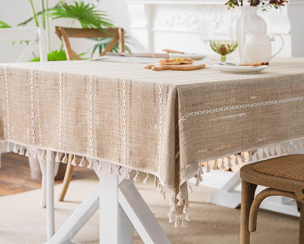 Modern Rectangular Table Cloth for Dining Room Table, Linen Square Tablecloth for Kitchen, Extra Large Table Covers for Sale-Paintingforhome