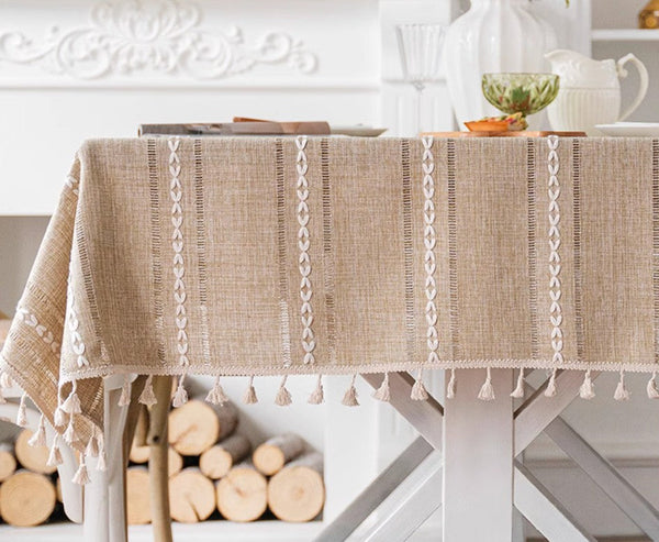 Modern Rectangular Table Cloth for Dining Room Table, Linen Square Tablecloth for Kitchen, Extra Large Table Covers for Sale-Paintingforhome