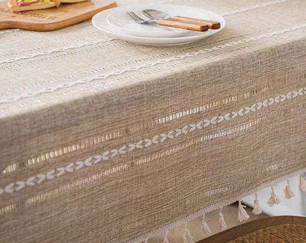 Modern Rectangular Table Cloth for Dining Room Table, Linen Square Tablecloth for Kitchen, Extra Large Table Covers for Sale-Paintingforhome