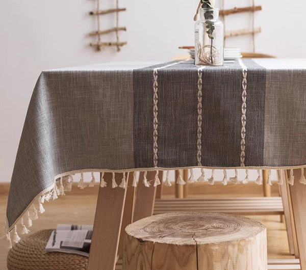 Large Rectangle Table Cover for Dining Room Table, Modern Rectangular Table Cloth for Oval Table, Cotton and Linen Tablecloth for Kitchen-Paintingforhome