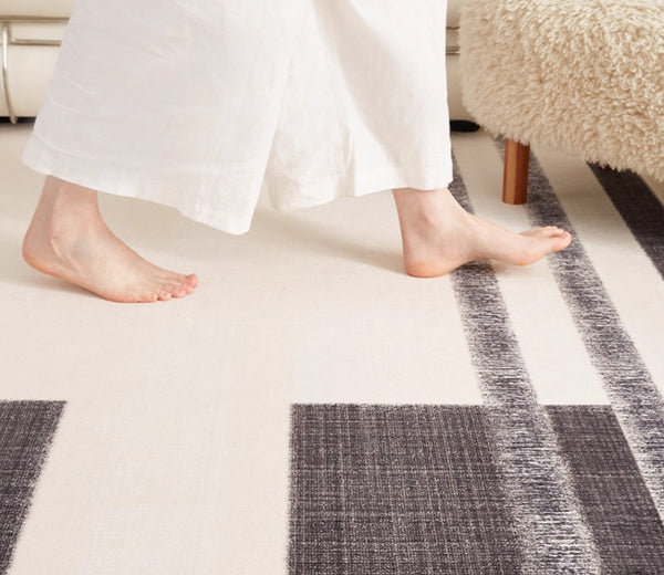 Abstract Area Rugs for Living Room, Geometric Contemporary Modern Rugs Next to Bed, Modern Carpets for Office, Modern Soft Rugs under Dining Room Table-Paintingforhome