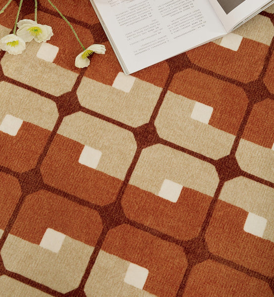 Abstract Contemporary Round Rugs, Modern Rugs under Coffee Table, Modern Rugs for Dining Room, Geometric Modern Rugs for Bedroom-Paintingforhome