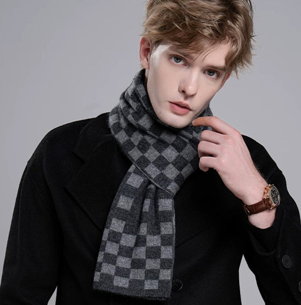 Men's Wool Scarf Winter, Business Wool Scarf for Gentleman, Modern Casual Scarf Men, Formal Men Scarf Styles, Men's Winter Scarf, Thick Wool Scarf for Men